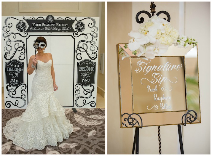 Big board white, photo backdrop, mirror board, cocktail sign, Chalk Shop Events, Victoria Angela Photography, Four Seasons Resort Orlando, ABC Meeting