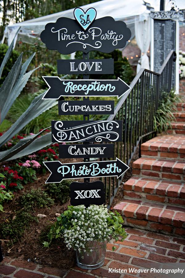 Kristen Weaver Photography, Casa Feliz, Chalk Shop Events, Orlando weddings, chalk boards, directional sign