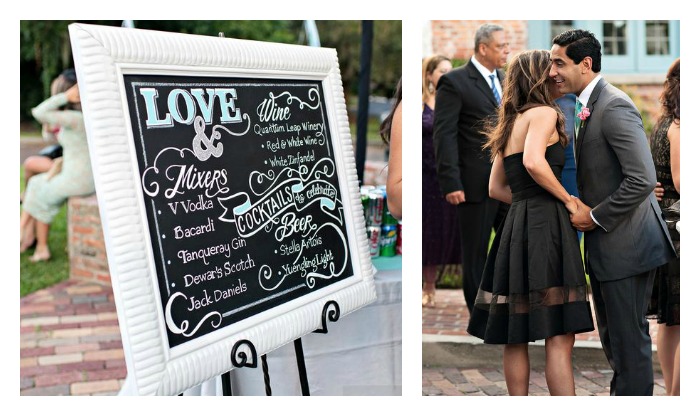 Kristen Weaver Photography, Casa Feliz, Chalk Shop Events, Orlando weddings, cocktail sign, bar sign, chalkboard art