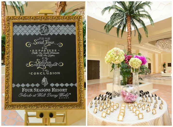 Program board, custom chalk board, escort card display, Chalk Shop Events, Victoria Angela Photography, Four Seasons Resort Orlando, ABC Meeting