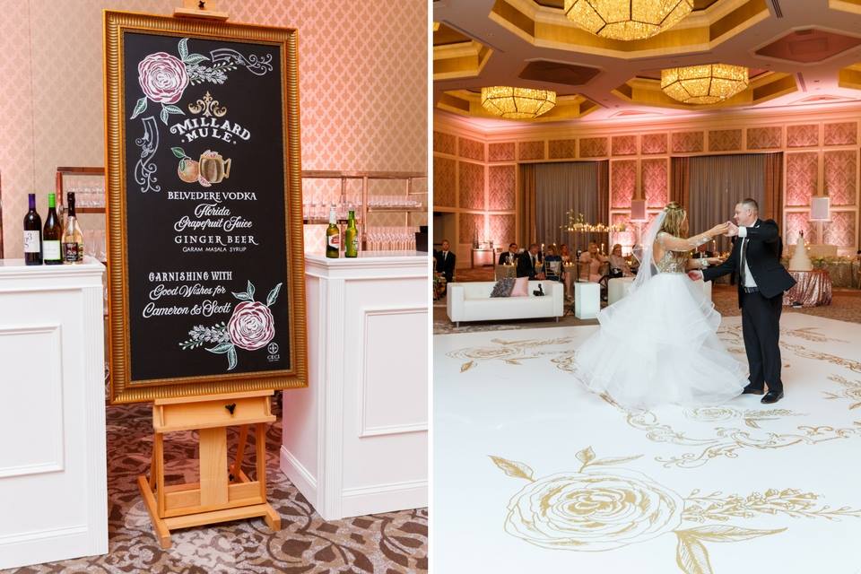 Four seasons resort wedding chalk shop events