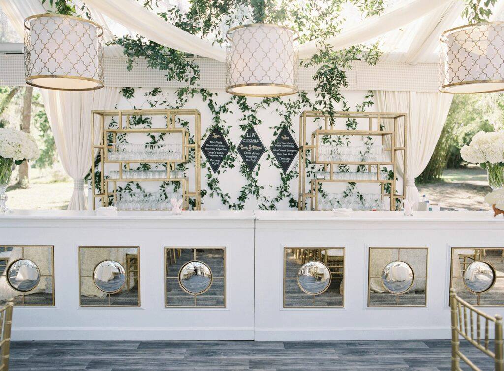 custom wedding back bar Musgrove plantation