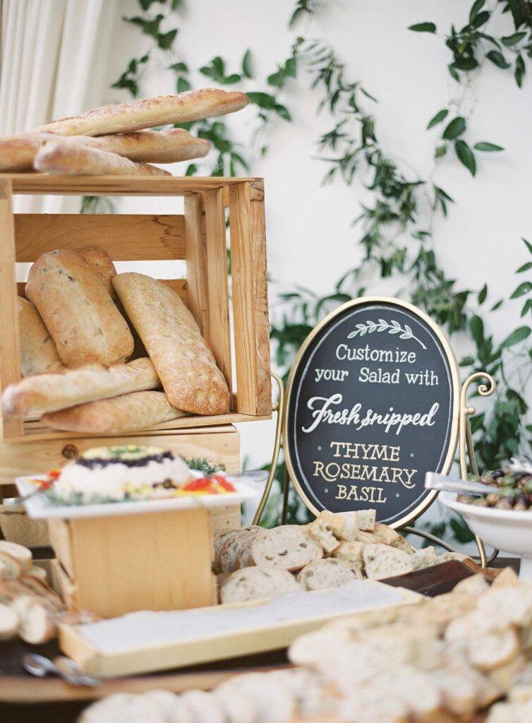 custom wedding signage food station