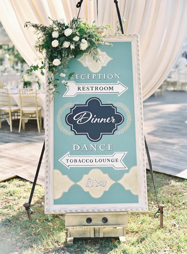 Musgrove Plantation wedding reception custom signage